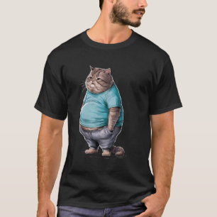 Funny Fat Cat Art Design Fass Kitten Cat Lover T-Shirt