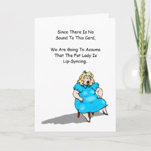 Funny Fat Lady Lip Sync Rentirement Herzlichen Glü Karte