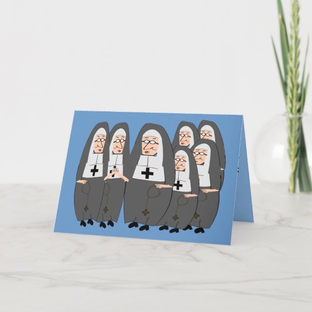 Funny "Fat Nuns" Geschenke für jeden Anlass Karte (Vorderseite)