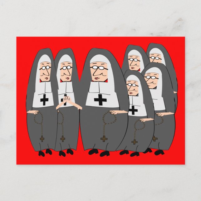 Funny "Fat Nuns" Geschenke für jeden Anlass Postkarte (Vorderseite)