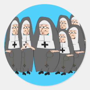 Funny "Fat Nuns" Geschenke für jeden Anlass Runder Aufkleber
