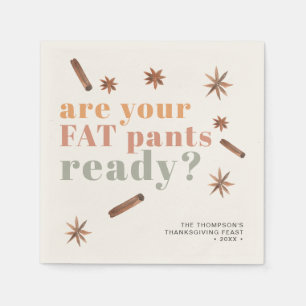 Funny Fat Pants Erntedank Friendsgiving Paper Serviette