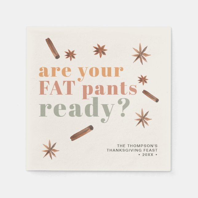Funny Fat Pants Erntedank Friendsgiving Paper Serviette (Vorderseite)
