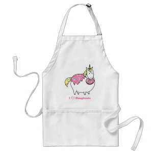Funny Fat Unicorat Eating Sprinkle Doughnut Schürze