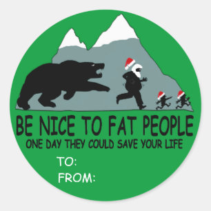 Funny fat Weihnachtsgeschenk Runder Aufkleber