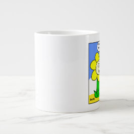 Funny Fat Yellow Blume über Diät Cartoon Gärtner Jumbo-Tasse
