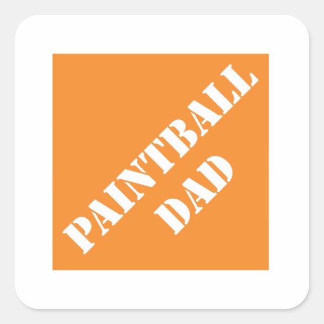 Funny Father Dadisms Paintball Vater Quadratischer Aufkleber (Vorderseite)