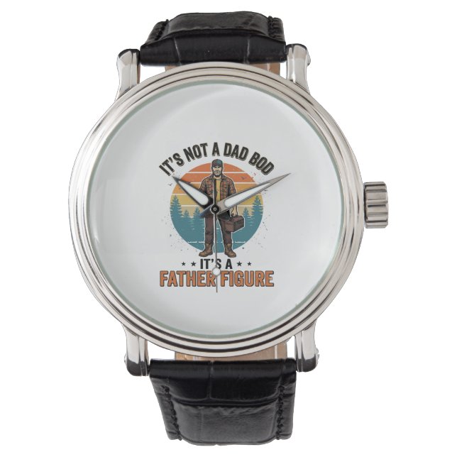Funny Father Figure Vintage Dad Humor Shirt Design Armbanduhr (Vorderseite)