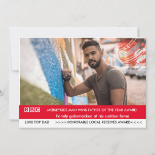 Funny Father's Day Card 🎉 Fake British Telly News Einladung