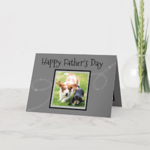 Funny Father's Day Card W/Niedlich Basset Hounds Karte