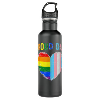 Funny Father's Day Proud Dad Transgender Gay Rainb Edelstahlflasche