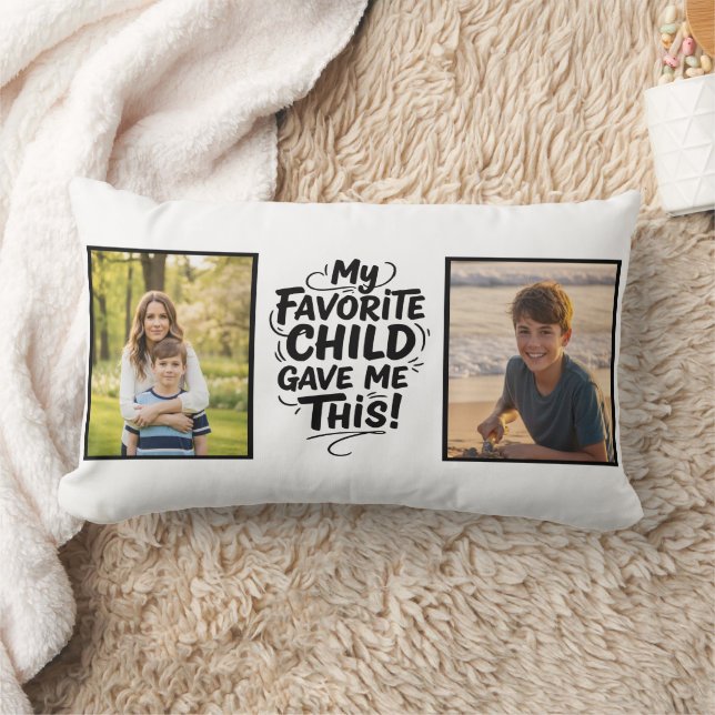 Funny Favorite Child Gave Me This Two Photo Mom Lendenkissen (Decke)