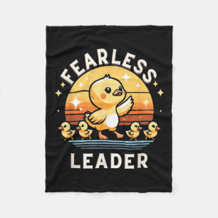Funny Fearless Leader Duck Ironic Duck Lovers Moti Fleecedecke