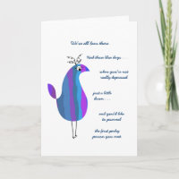 Funny Feathers - Jage die Blues Away Smile Card