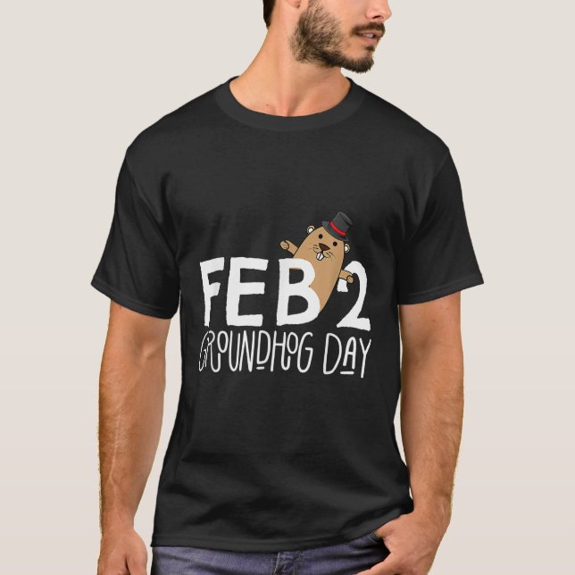 Funny Feb 2 Groundhog Day Phil Niedlich Ground Hog T-Shirt (Vorderseite)