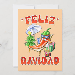 Funny Feliz Navidad Niedlicher Chili Einladung