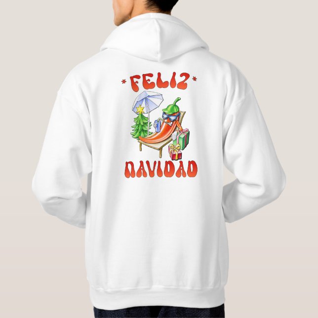 Funny Feliz Navidad Niedlicher Chili Hoodie (Rückseite)