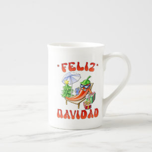 Funny Feliz Navidad Niedlicher Chili Prozellantasse