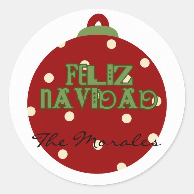 Funny feliz navidad runder aufkleber (Vorderseite)