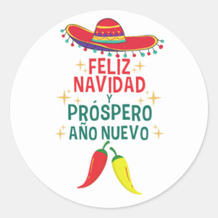 Funny feliz navidad runder aufkleber