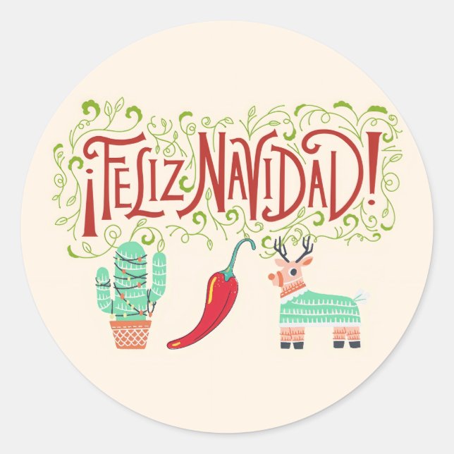 Funny feliz navidad runder aufkleber (Vorderseite)