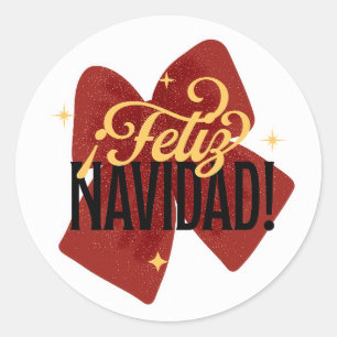 Funny feliz navidad runder aufkleber