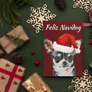 Funny Feliz Navidog Chihuahua Feiertagskarte
