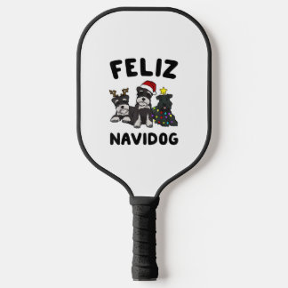Funny Feliz Navidog Miniature Schnauzer Hundeliebh Pickleball Schläger