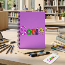 Funny Fellows Cartoon Name Notebook | Sonia