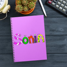 Funny Fellows Cartoon Name Notebook | Sonia