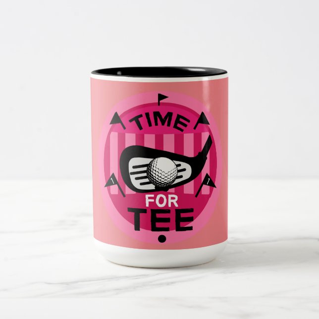 Funny Female Golfers Profis Golfsport Zweifarbige Tasse (Mittel)