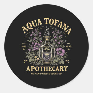 Funny Feminist Aqua Tofana Apotheke Vintage Wome Runder Aufkleber