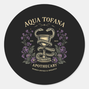 Funny Feminist Aqua Tofana Apotheke Vintage Wome Runder Aufkleber