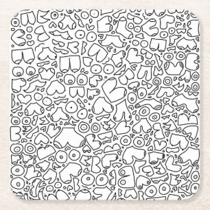 Funny Feminist Baby Rechteckiger Pappuntersetzer