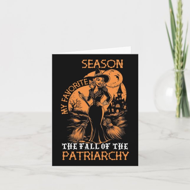 Funny Feminist Hexe meine Lieblingssaison Hexen Ha Karte (Vorderseite)