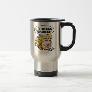 Funny Feminist Pop Art Anti Patriarchat Retro Frau Reisebecher