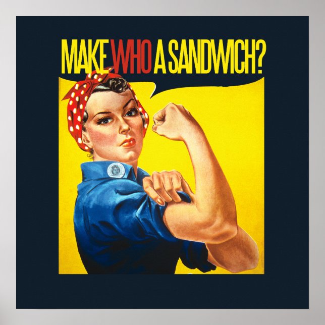Funny Feminist Rosie Riveter Spaß Poster (Vorne)