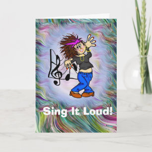 Funny Femme Rock Singer Geburtstagskarte Karte