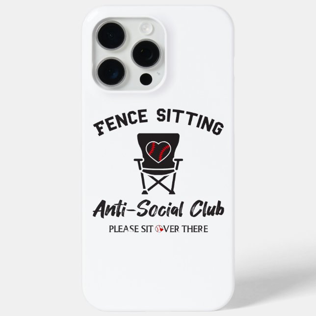 Funny Fence sitzt Anti Social Club Baseball Soft Case-Mate iPhone Hülle (Rückseite)