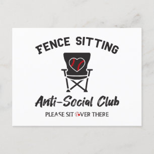 Funny Fence sitzt Anti Social Club Baseball Soft Feiertagspostkarte