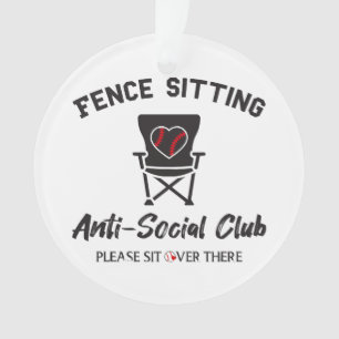 Funny Fence sitzt Anti Social Club Baseball Soft Ornament