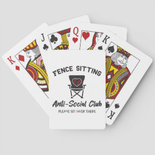 Funny Fence sitzt Anti Social Club Baseball Soft Spielkarten