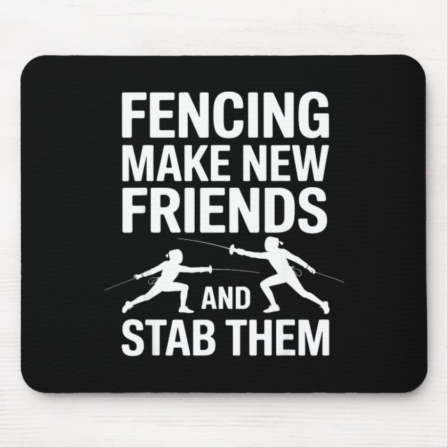 Funny Fencing Art For Men Women Kids Fencer Fencin Mousepad (Vorne)