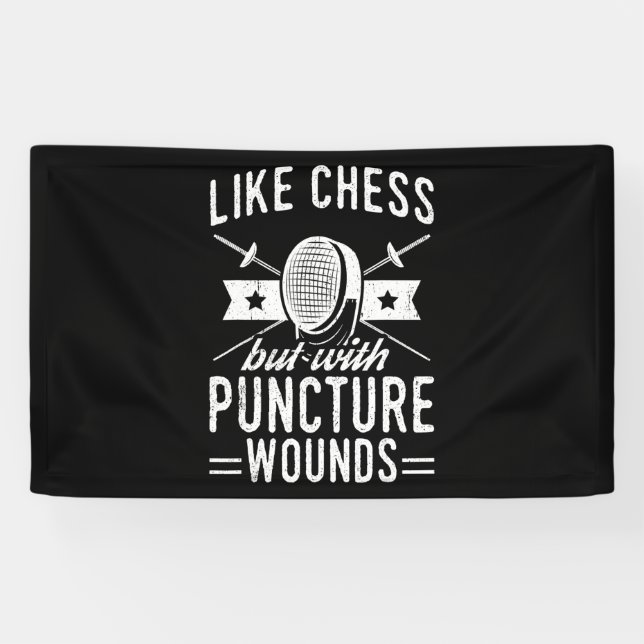 Funny Fencing Design wie Schach, aber mit Punktion Banner (Horizontal)