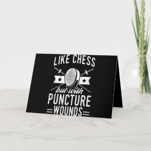Funny Fencing Design wie Schach, aber mit Punktion Feiertagskarte
