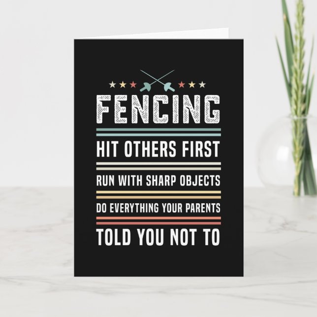 Funny Fencing Gift für Männer und Frauen Säbelschw Karte (Vorderseite)
