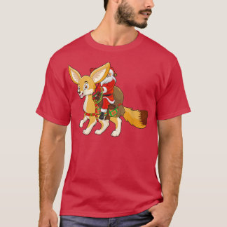 Funny Fennec Fo Lover Santa Riding Fennec Fo Chris T-Shirt