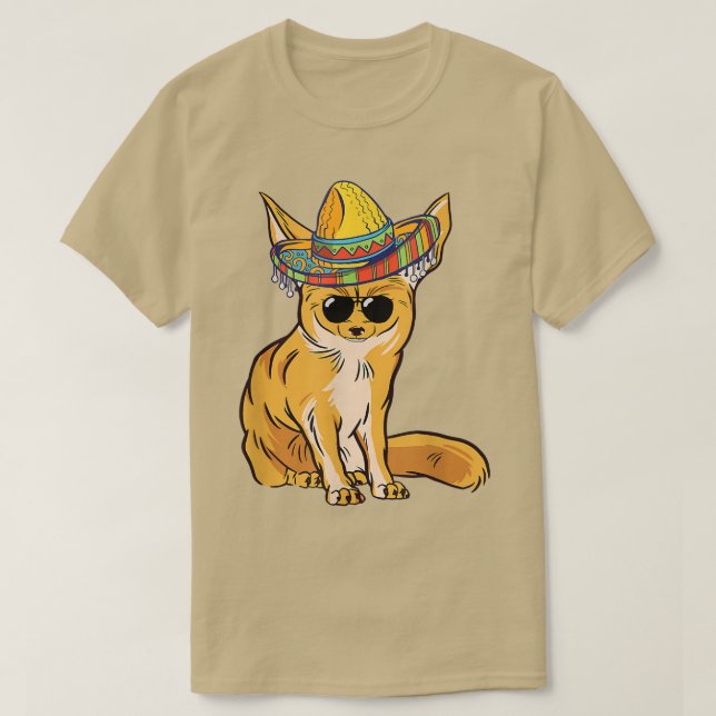 Funny Fennec Fo Sombrero Meican Sunglass Fennec T-Shirt (Design vorne)