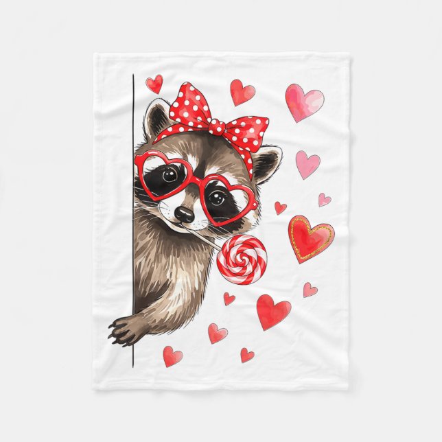 Funny Feral Raccoon Valentine's Day Sarcastic Humo Fleecedecke (Vorderseite)