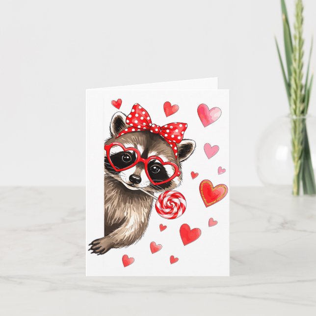 Funny Feral Raccoon Valentine's Day Sarcastic Humo Karte (Vorderseite)